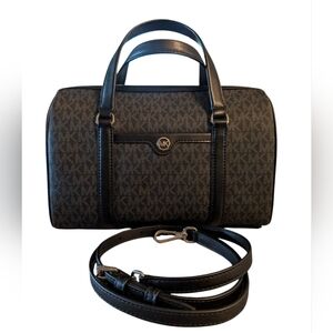 Michael Kors Black Monogram Duffel Handbag